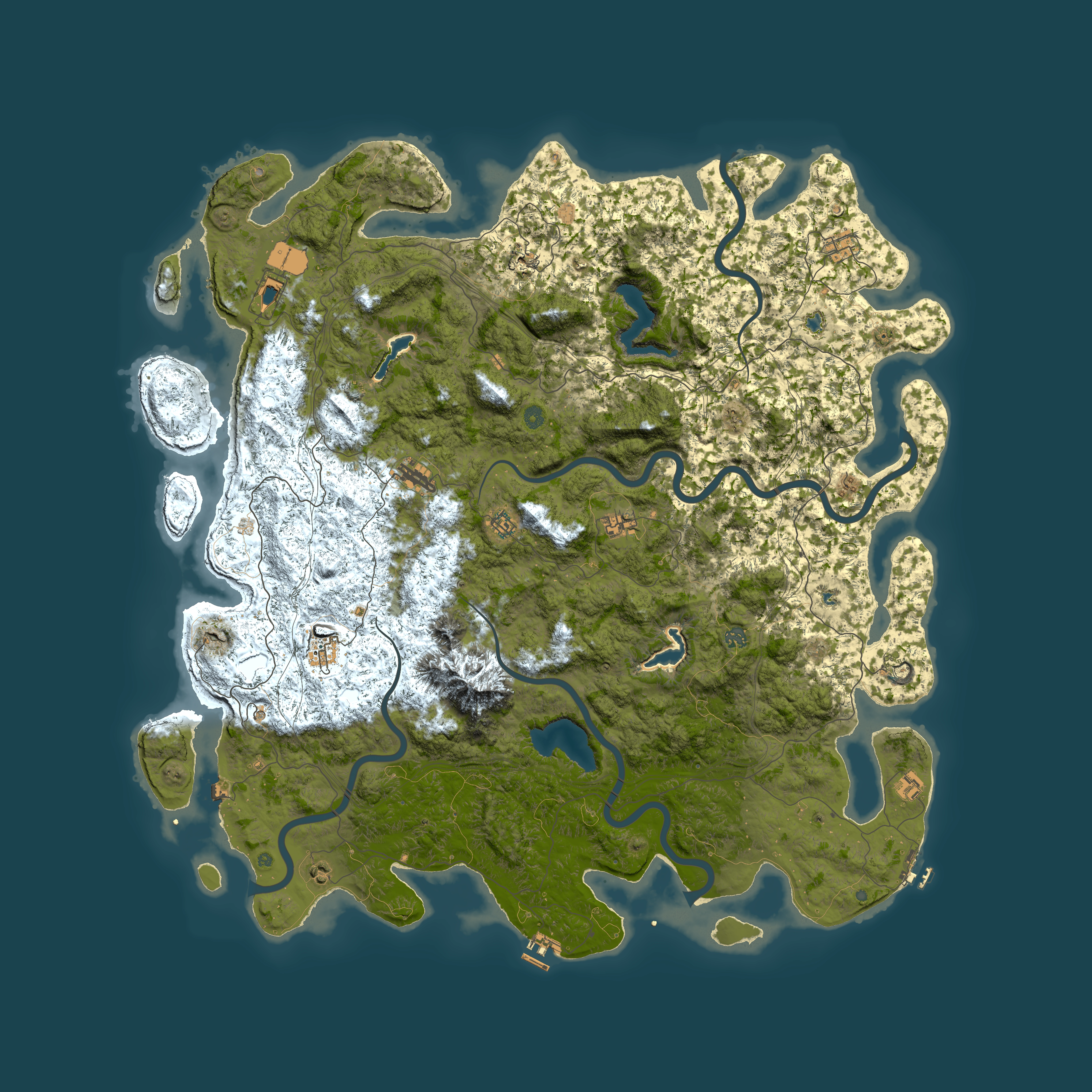 Full top-down render of Rust map seed 1326825695, 6000x6000m