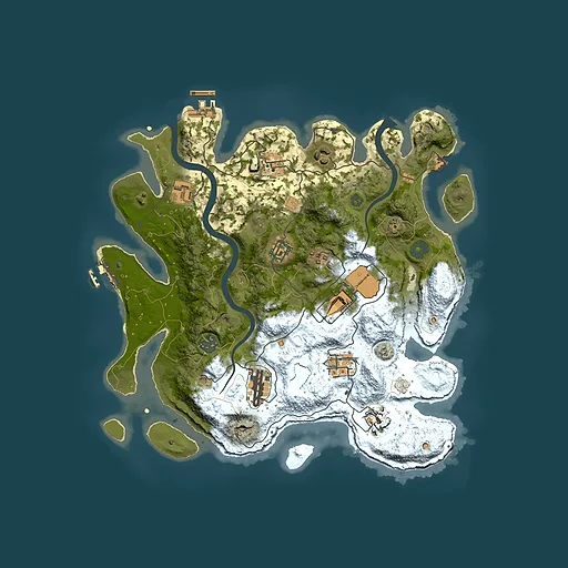 Rust map seed 874623663, 3500x3500m top-down preview