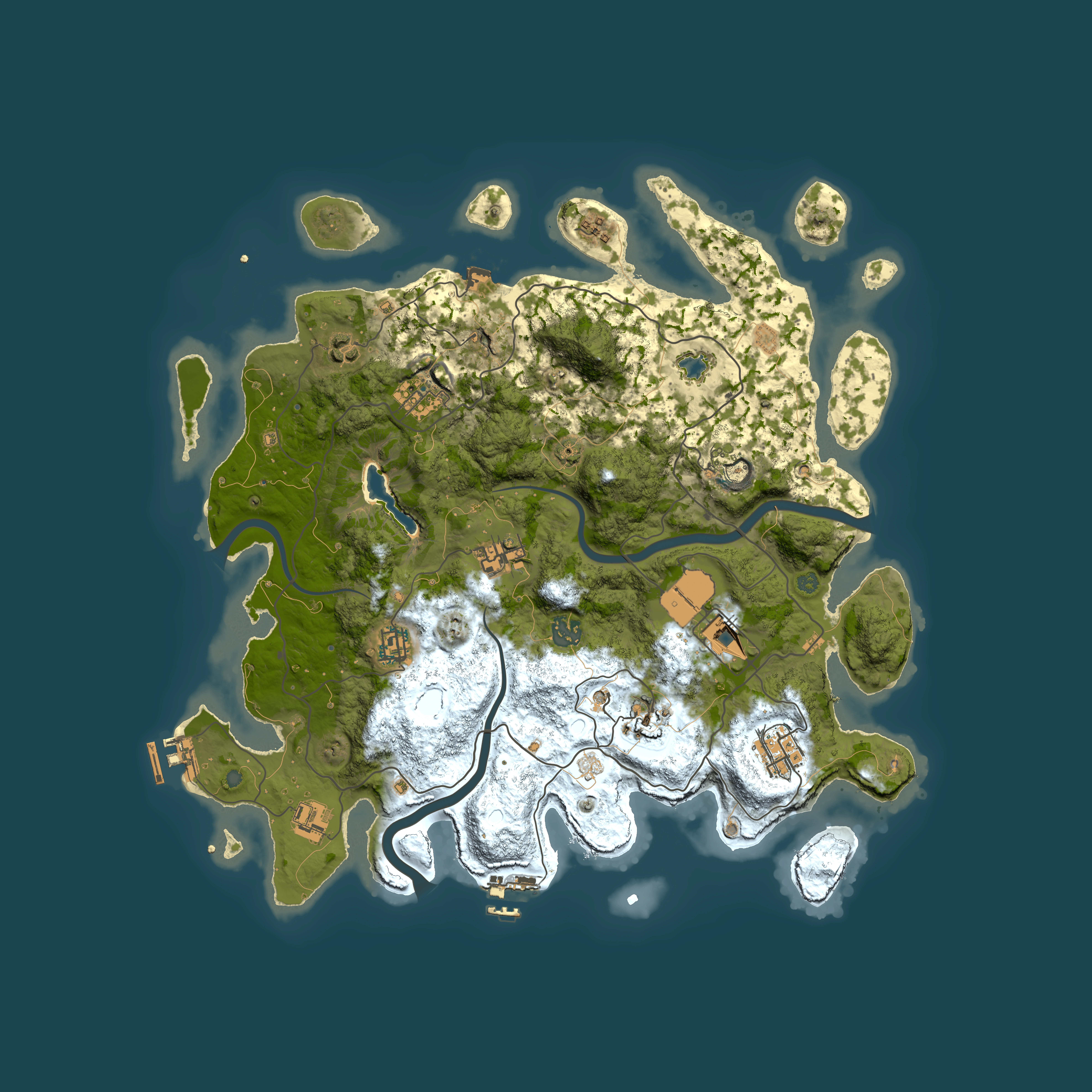 Full top-down render of Rust map seed 278460301, 4000x4000m