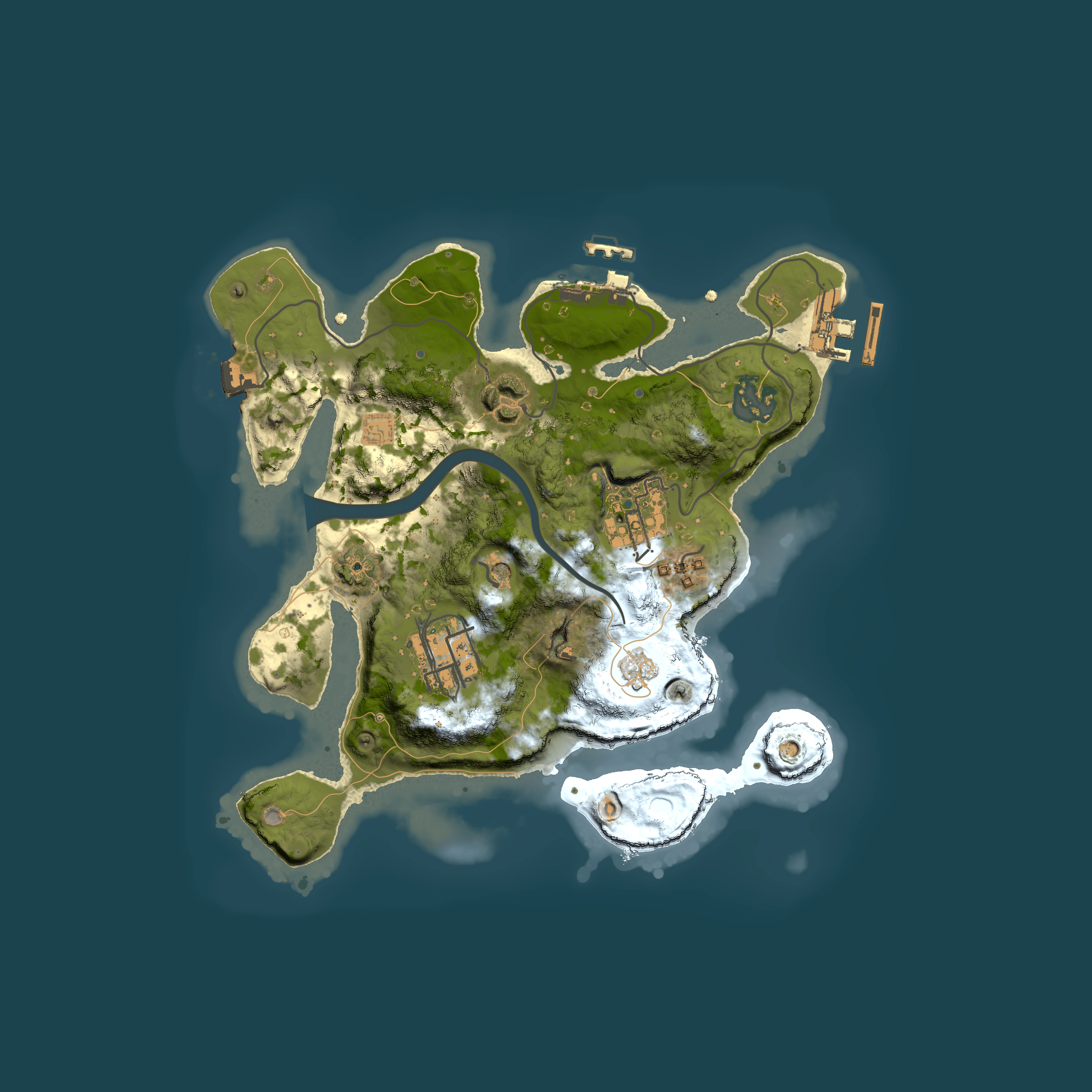 Full top-down render of Rust map seed 1574061778, 2500x2500m