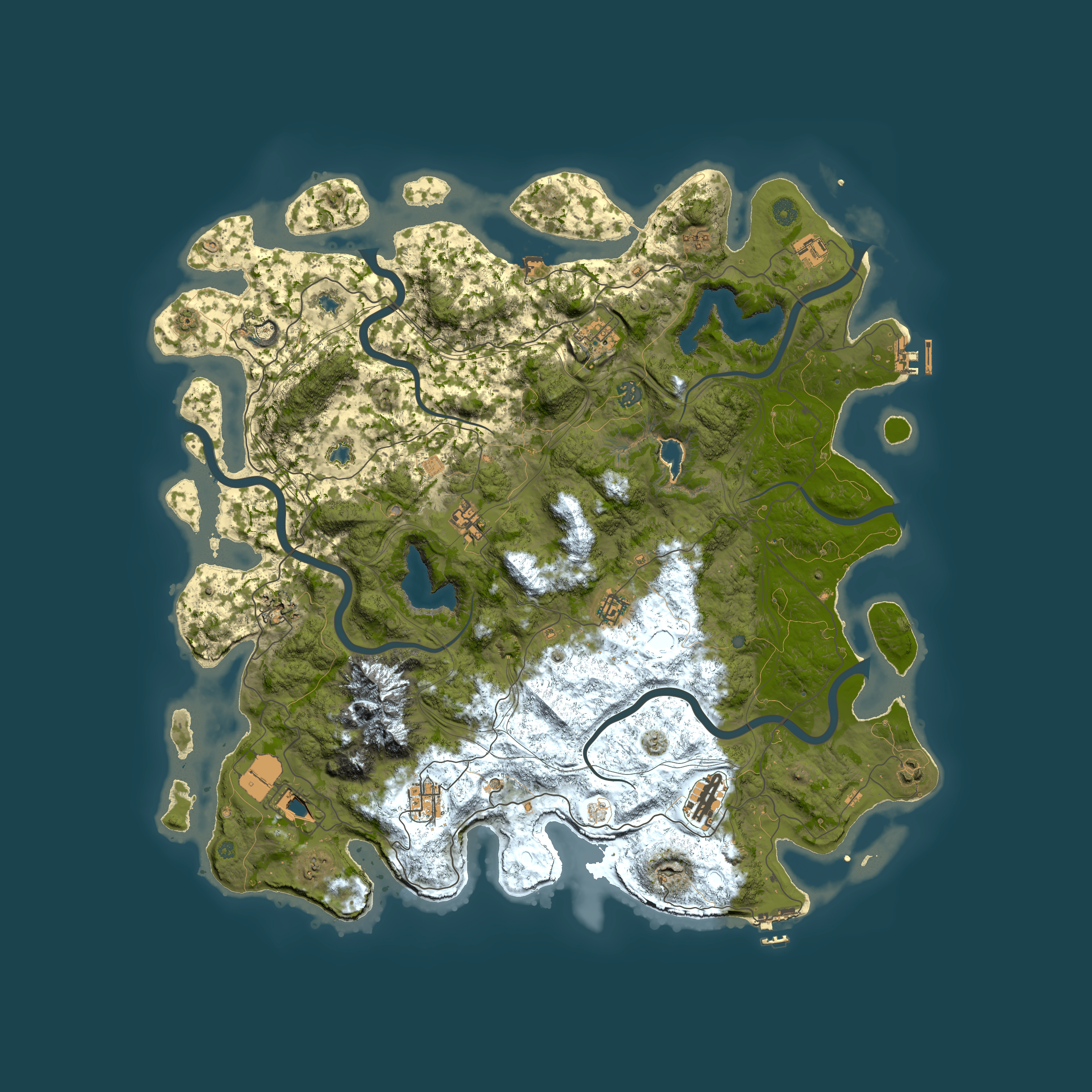 Full top-down render of Rust map seed 914261461, 5000x5000m