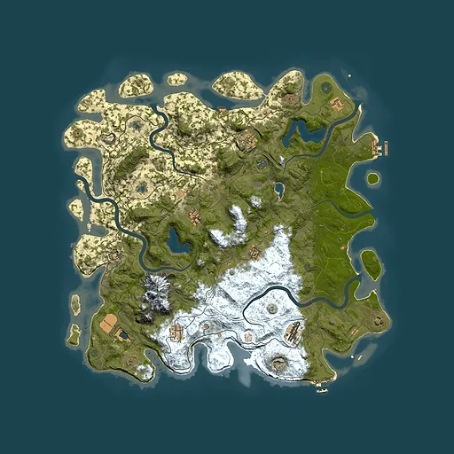 Rust map seed 914261461, 5000x5000m top-down preview