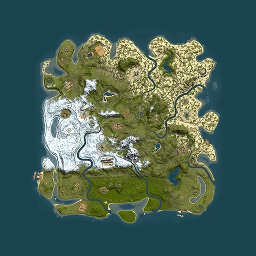 Rust map seed 516477593, 5000x5000m top-down preview