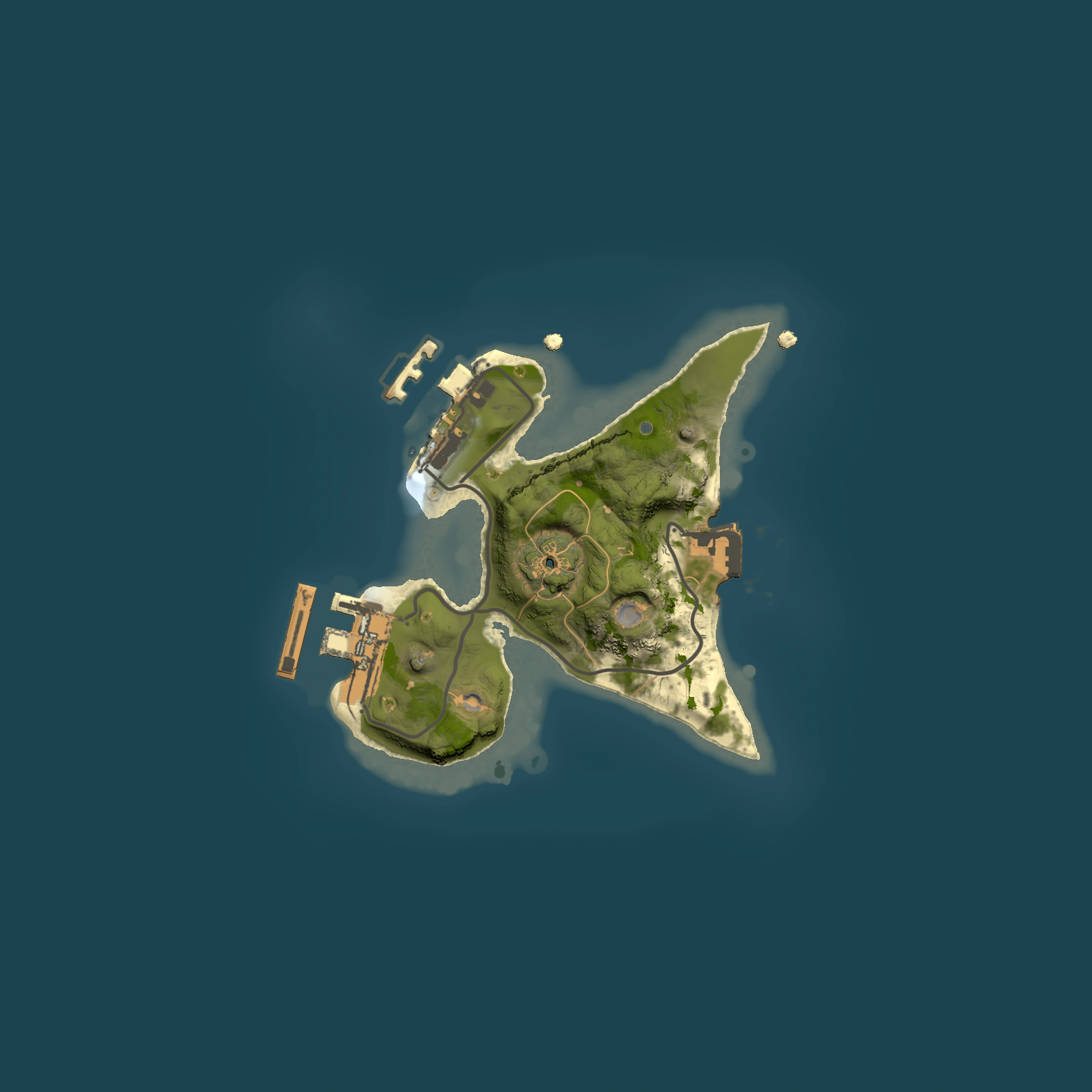 Full top-down render of Rust map seed 1704000074, 1500x1500m