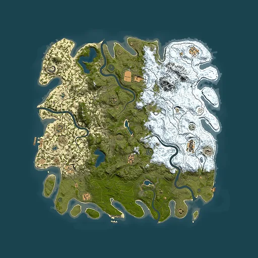 Rust map seed 457196164, 5000x5000m top-down preview