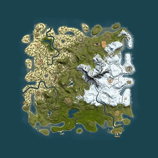 Rust map seed 856068747, 5000x5000m top-down preview