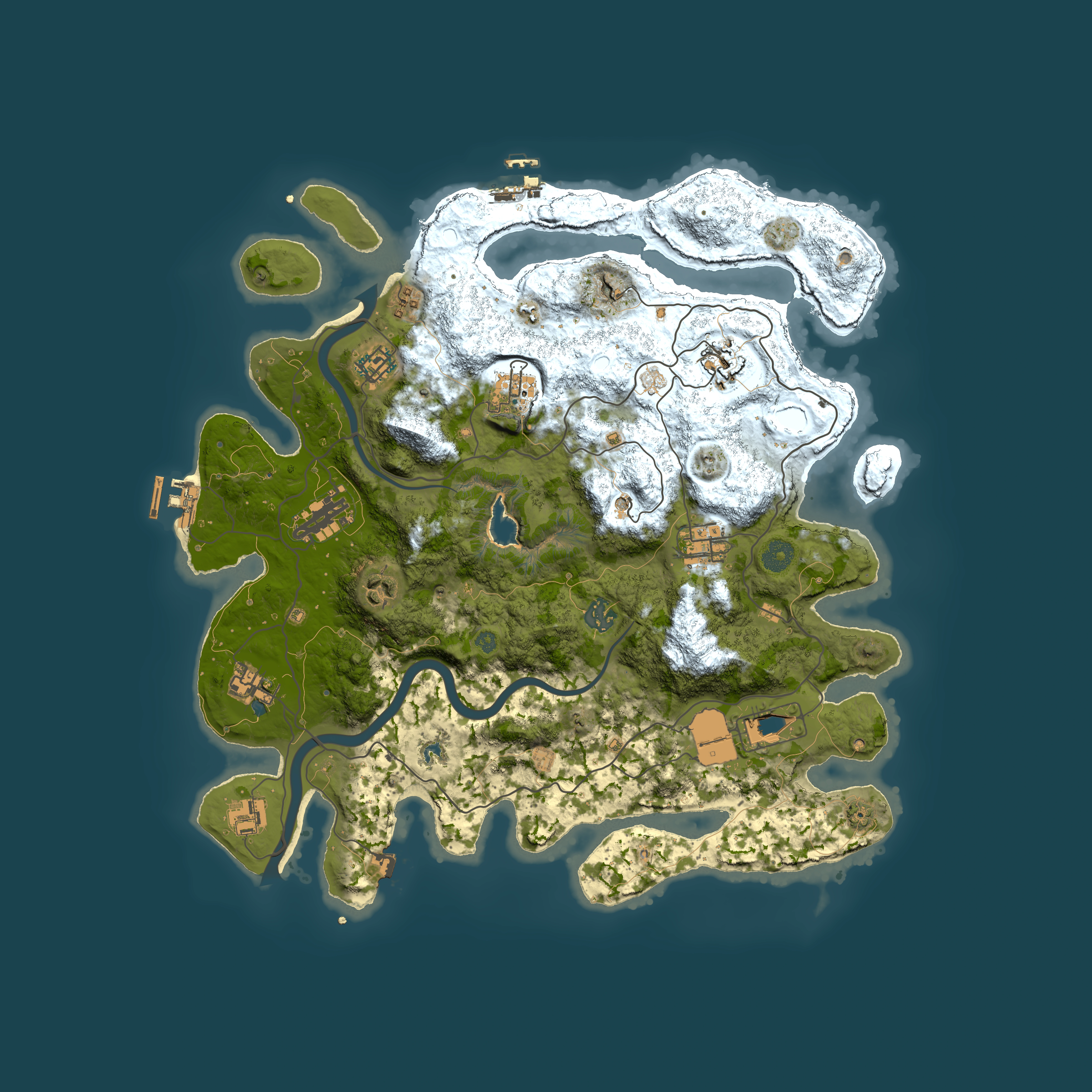 Full top-down render of Rust map seed 292961013, 4000x4000m