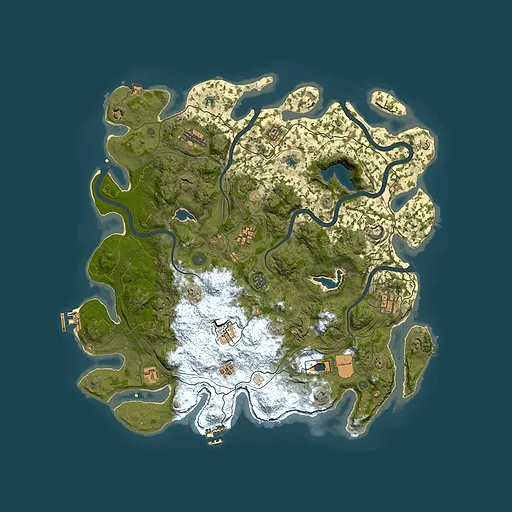 Rust map seed 306104091, 4500x4500m top-down preview