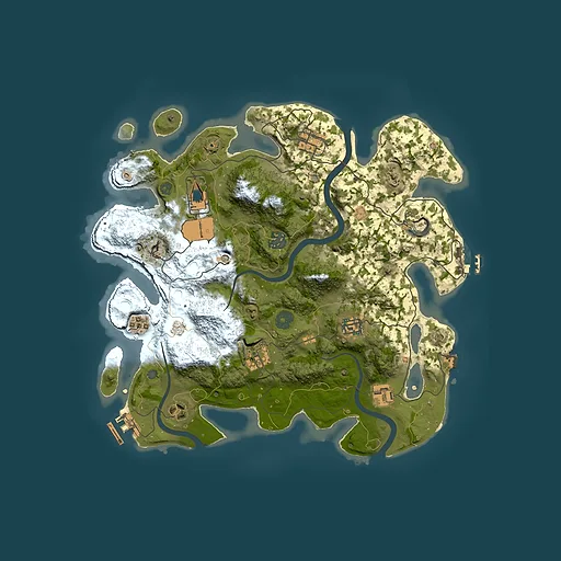 Rust map seed 1295606886, 3500x3500m top-down preview