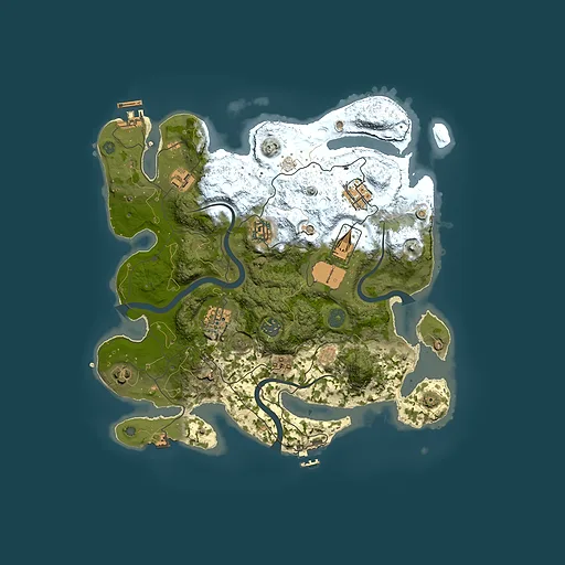 Rust map seed 1764221215, 3500x3500m top-down preview