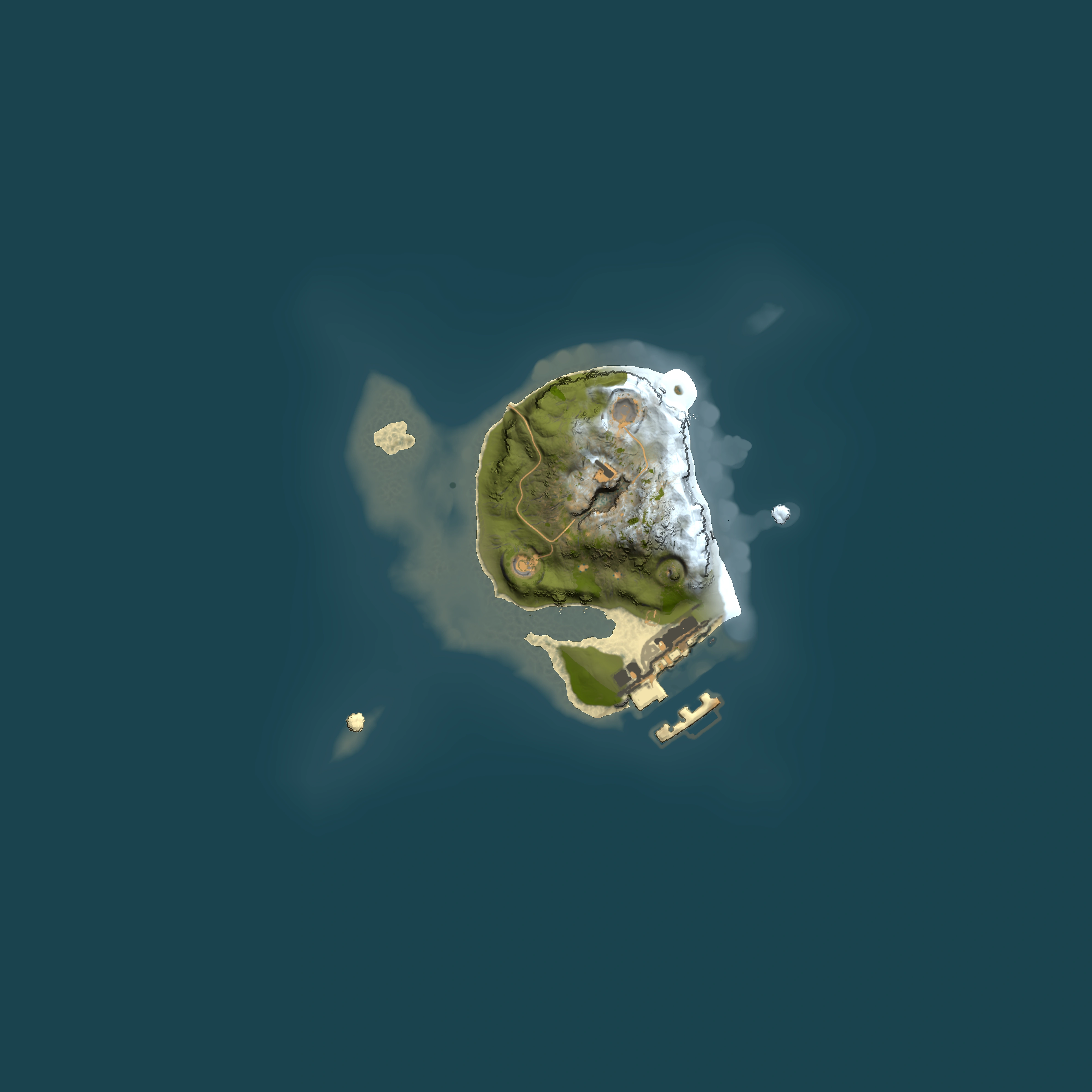 Full top-down render of Rust map seed 1373370460, 1500x1500m