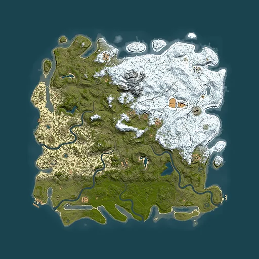 Rust map seed 1333490821, 6000x6000m top-down preview
