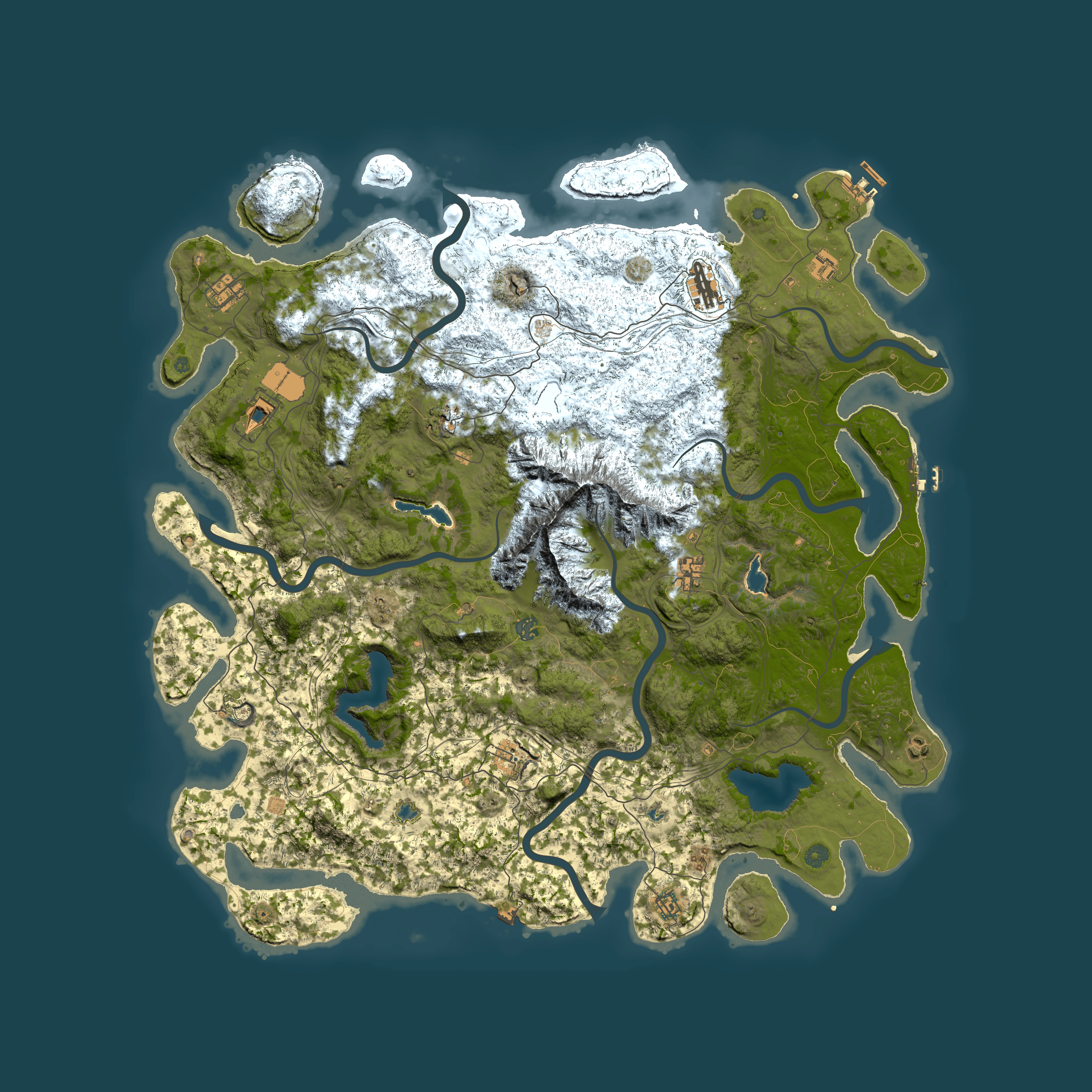 Full top-down render of Rust map seed 1261864725, 5500x5500m