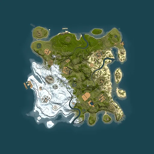 Rust map seed 861456864, 3500x3500m top-down preview