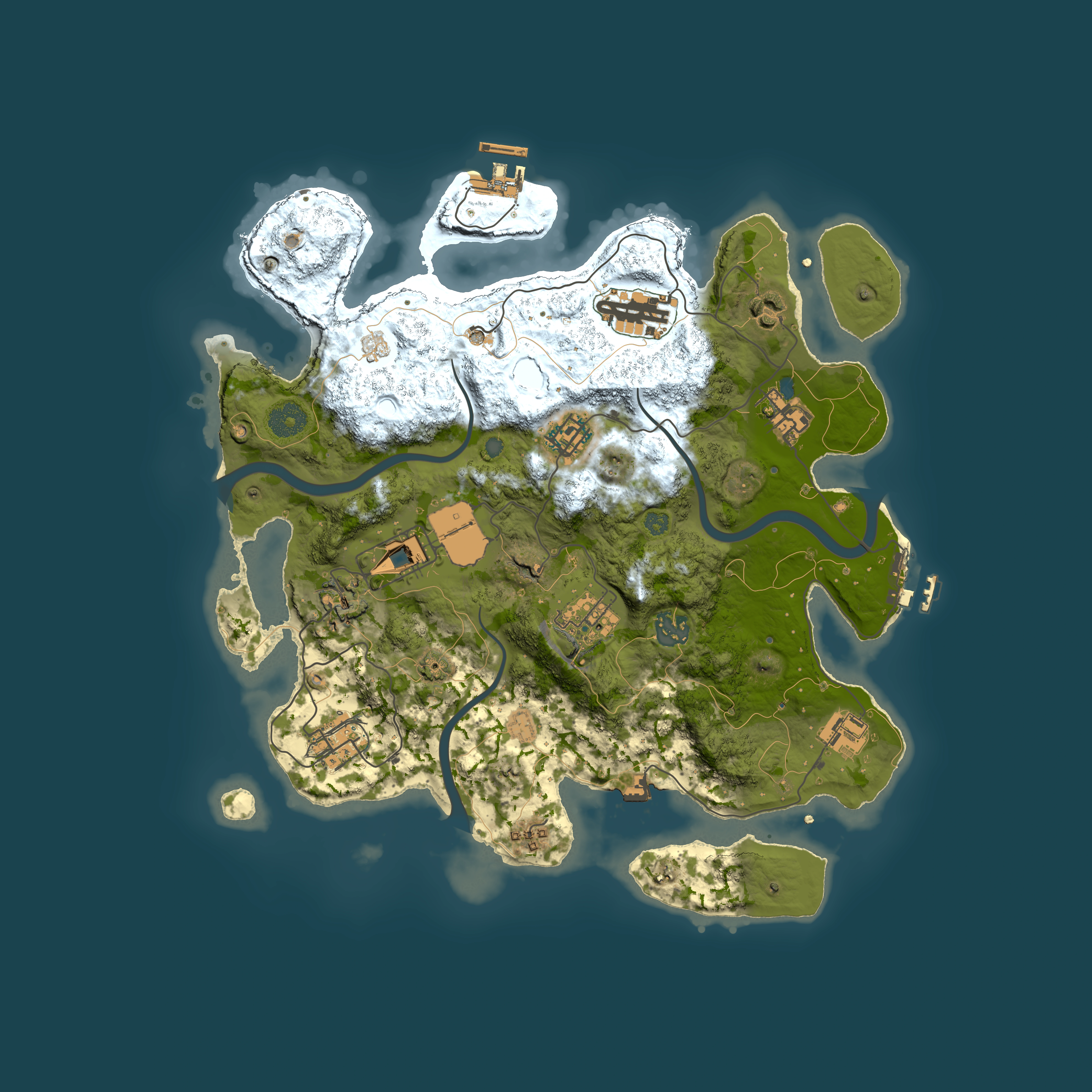 Full top-down render of Rust map seed 863991428, 3500x3500m