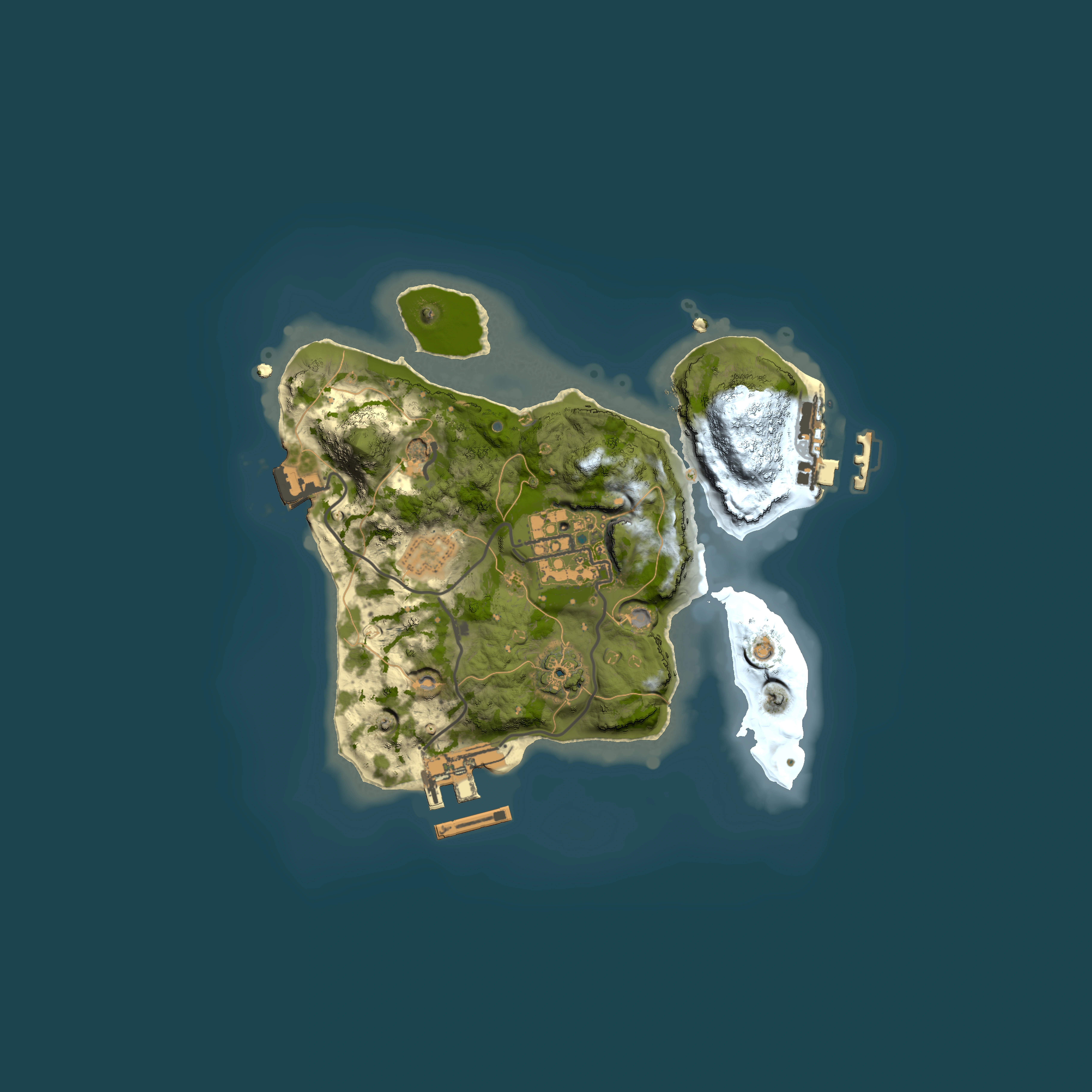 Full top-down render of Rust map seed 1884825085, 2000x2000m