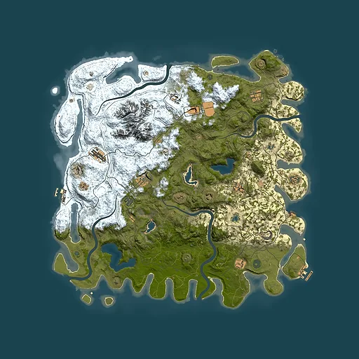 Rust map seed 847053710, 5000x5000m top-down preview