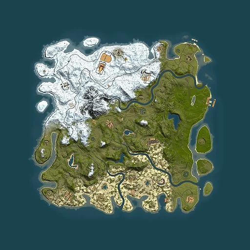 Rust map seed 295304752, 5000x5000m top-down preview