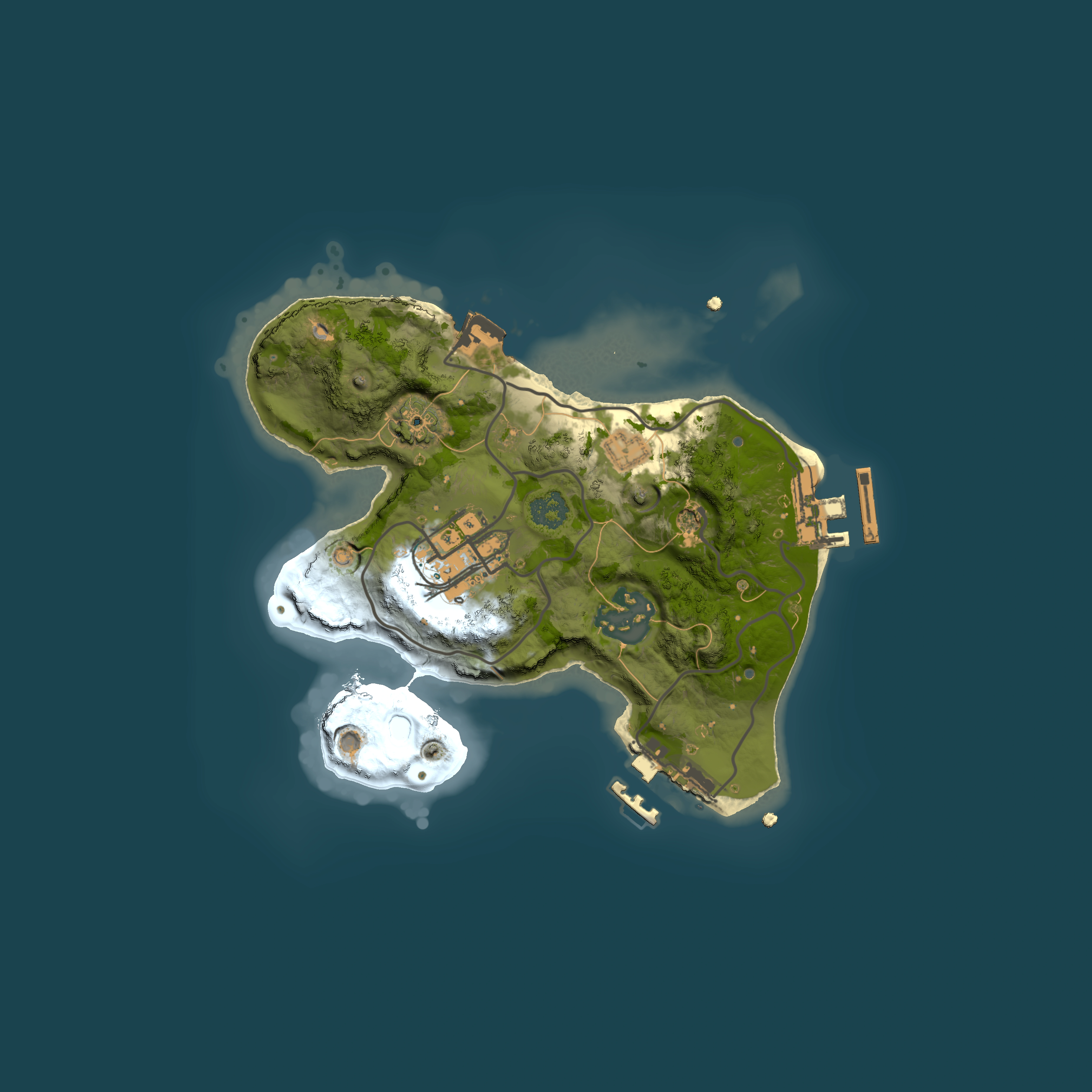 Full top-down render of Rust map seed 908468036, 2000x2000m