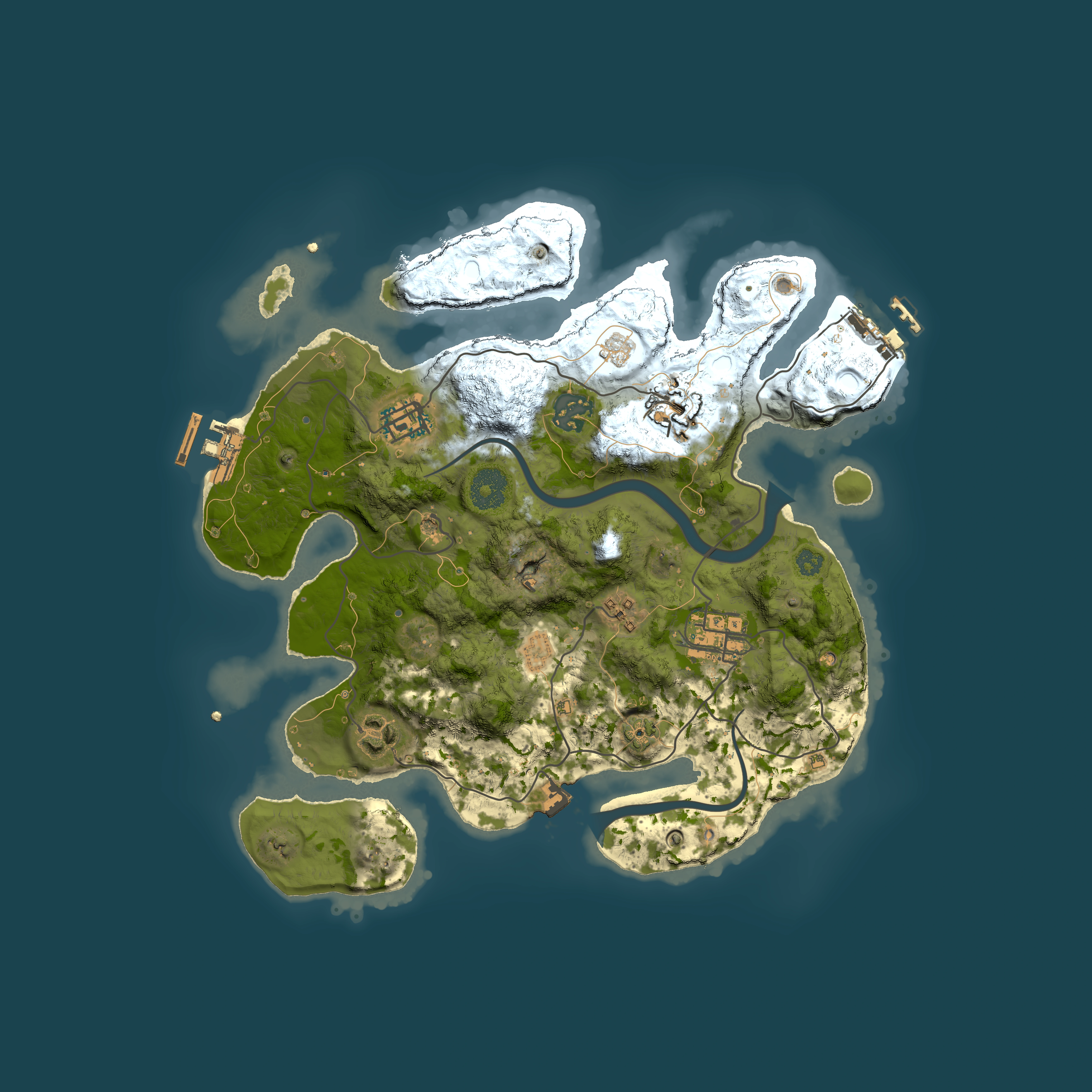 Full top-down render of Rust map seed 798621823, 3000x3000m