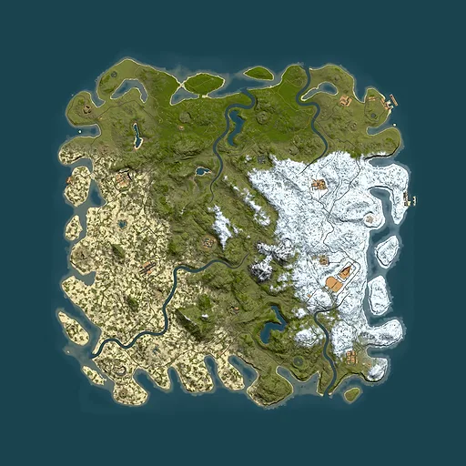 Rust map seed 154340126, 6000x6000m top-down preview