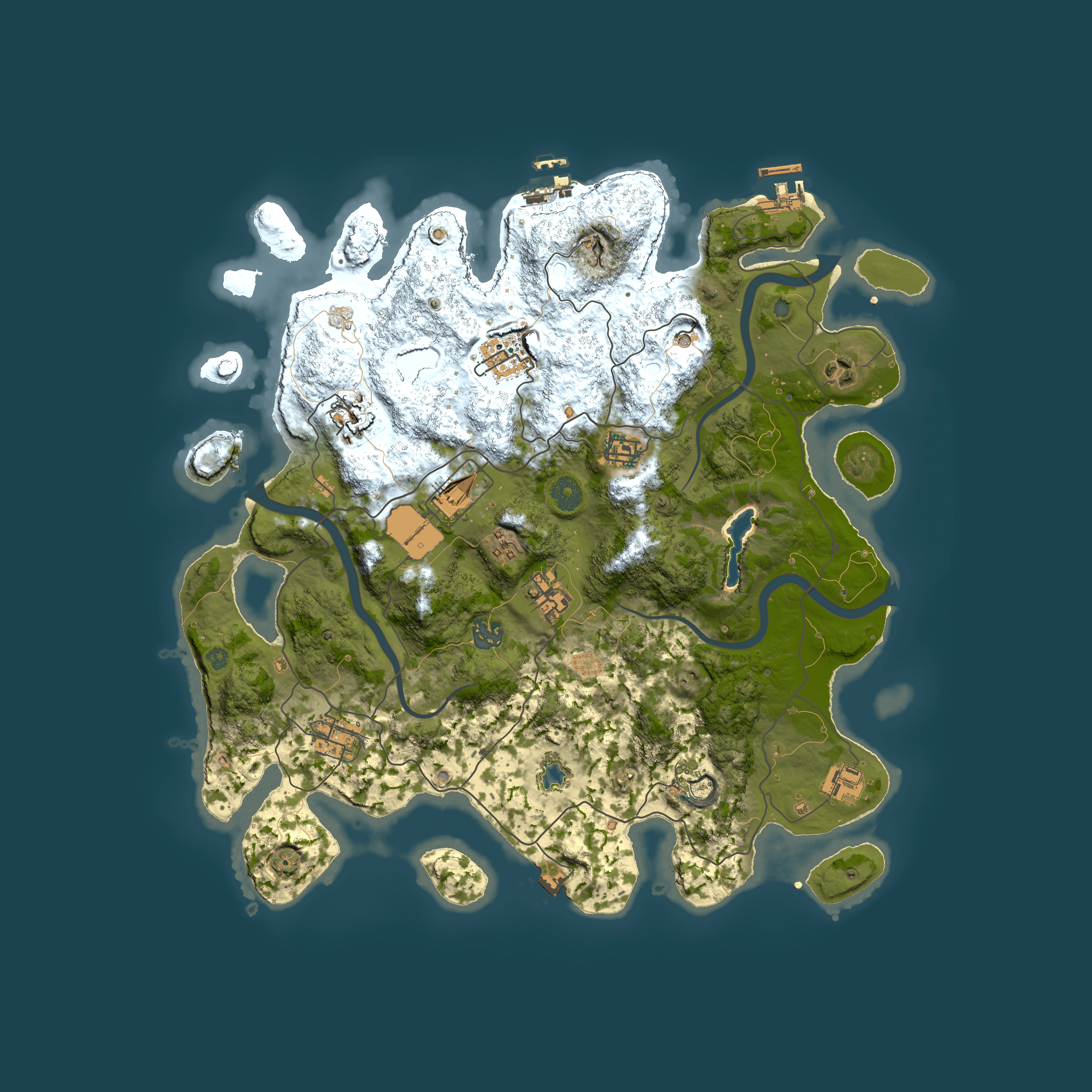 Full top-down render of Rust map seed 2013595164, 4000x4000m