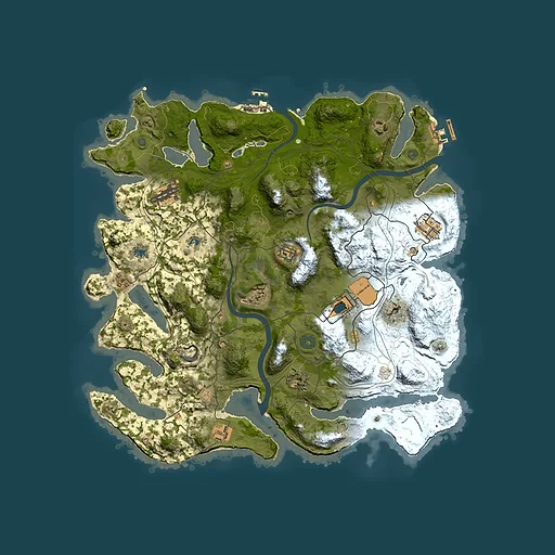 Rust map seed 1337, 4000x4000m top-down preview