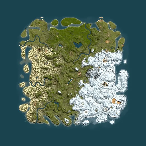 Rust map seed 494971722, 6000x6000m top-down preview
