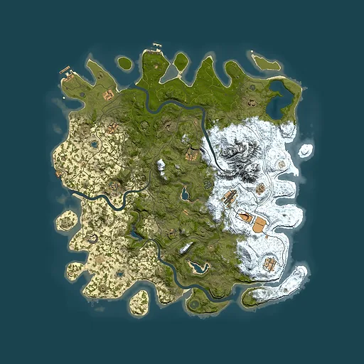 Rust map seed 833233411, 5000x5000m top-down preview