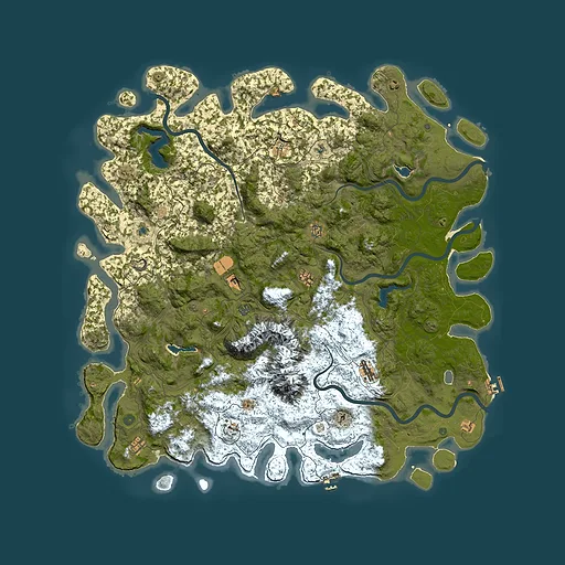Rust map seed 304878718, 6000x6000m top-down preview