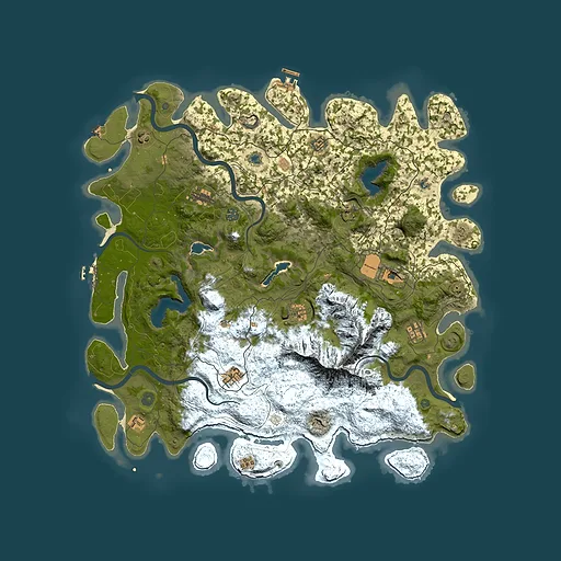 Rust map seed 266536913, 5000x5000m top-down preview