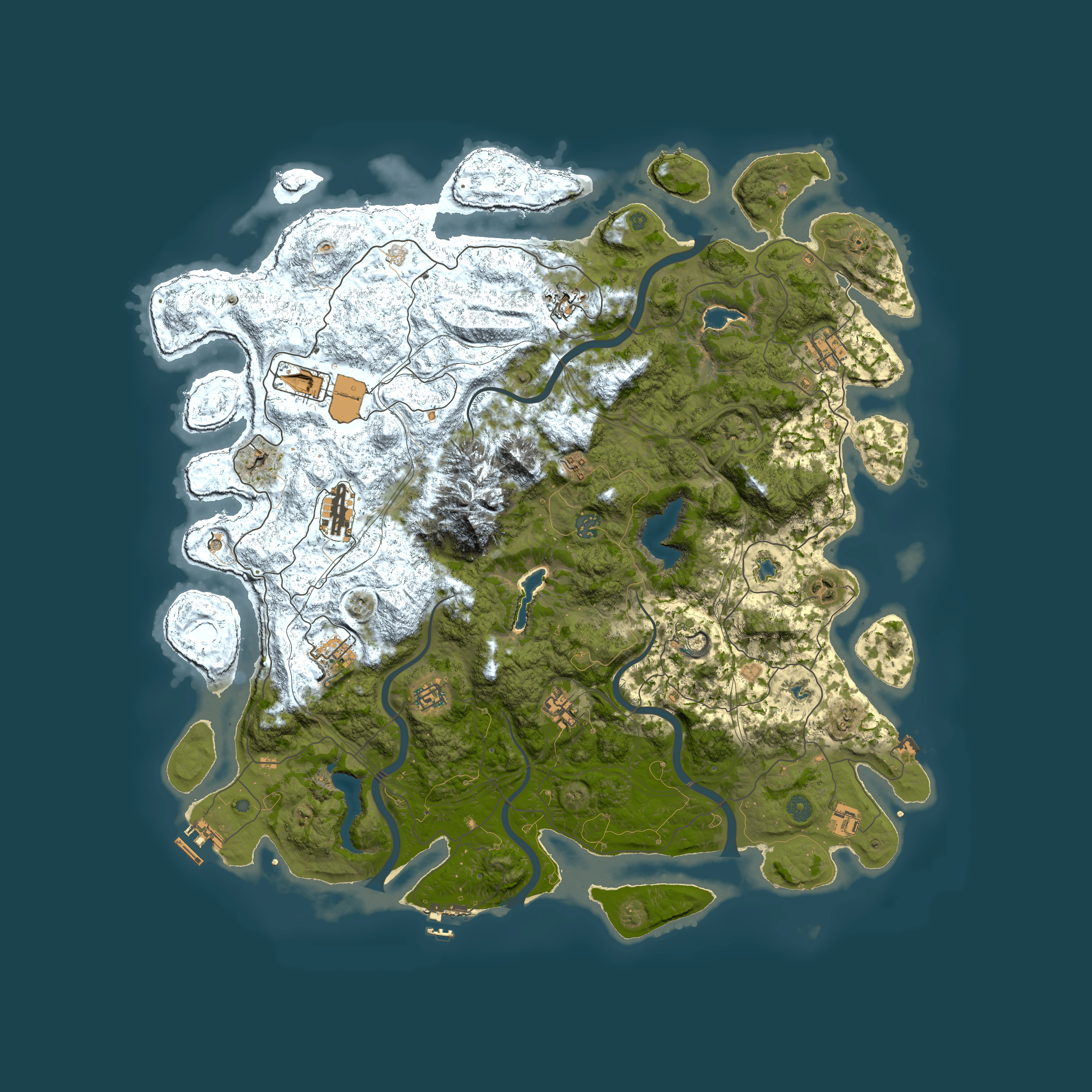 Full top-down render of Rust map seed 272396797, 5000x5000m