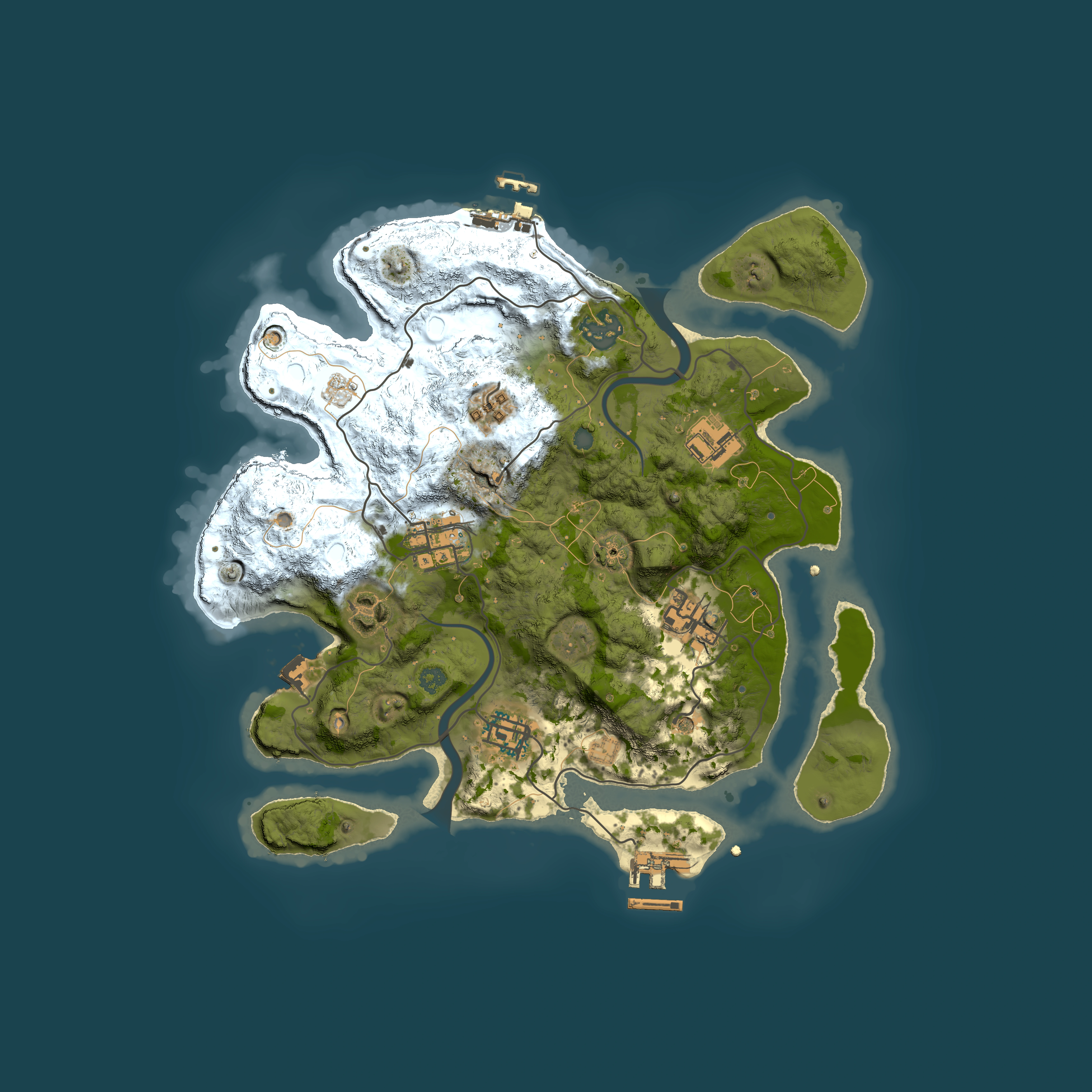 Full top-down render of Rust map seed 1867836862, 3000x3000m
