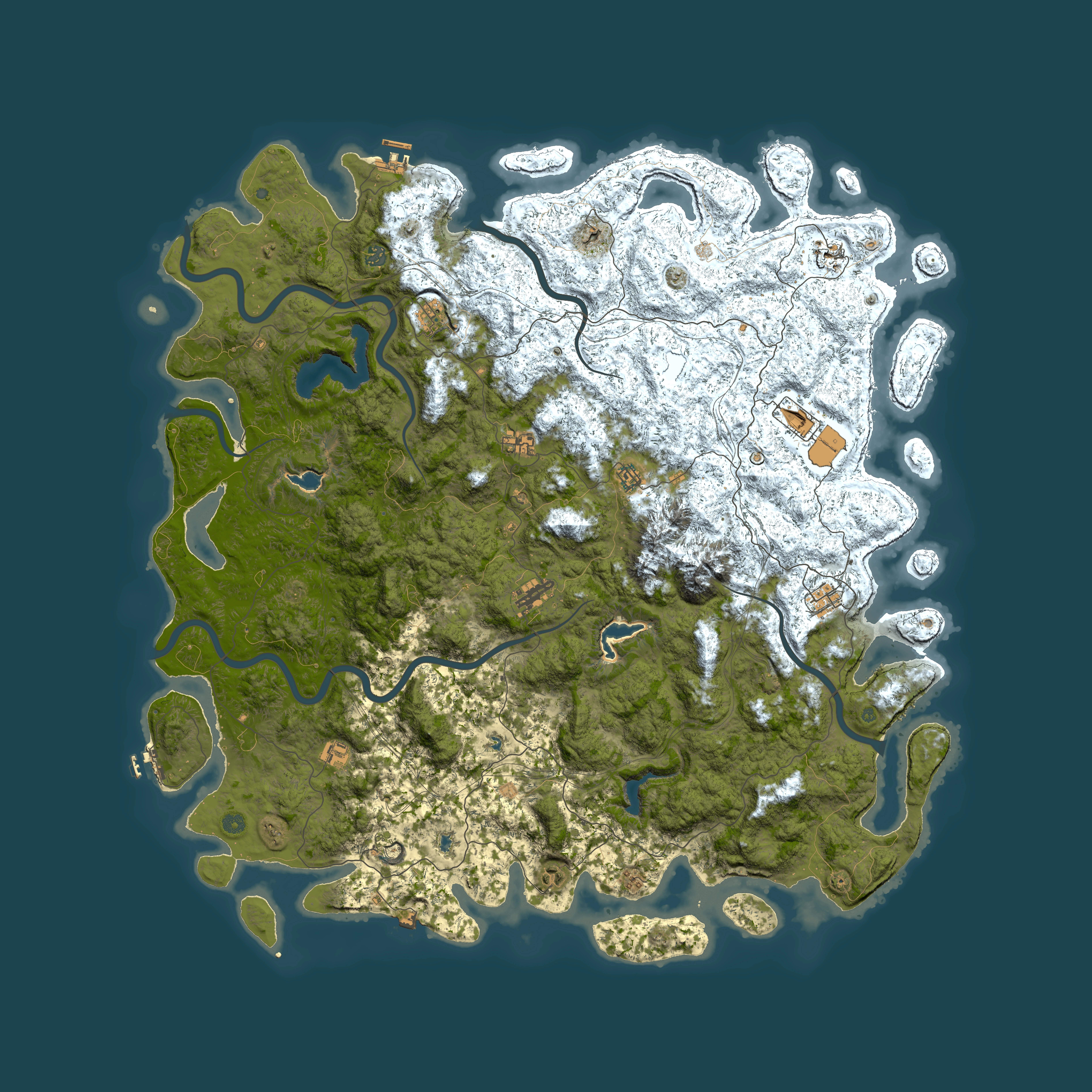 Full top-down render of Rust map seed 1528299815, 6000x6000m