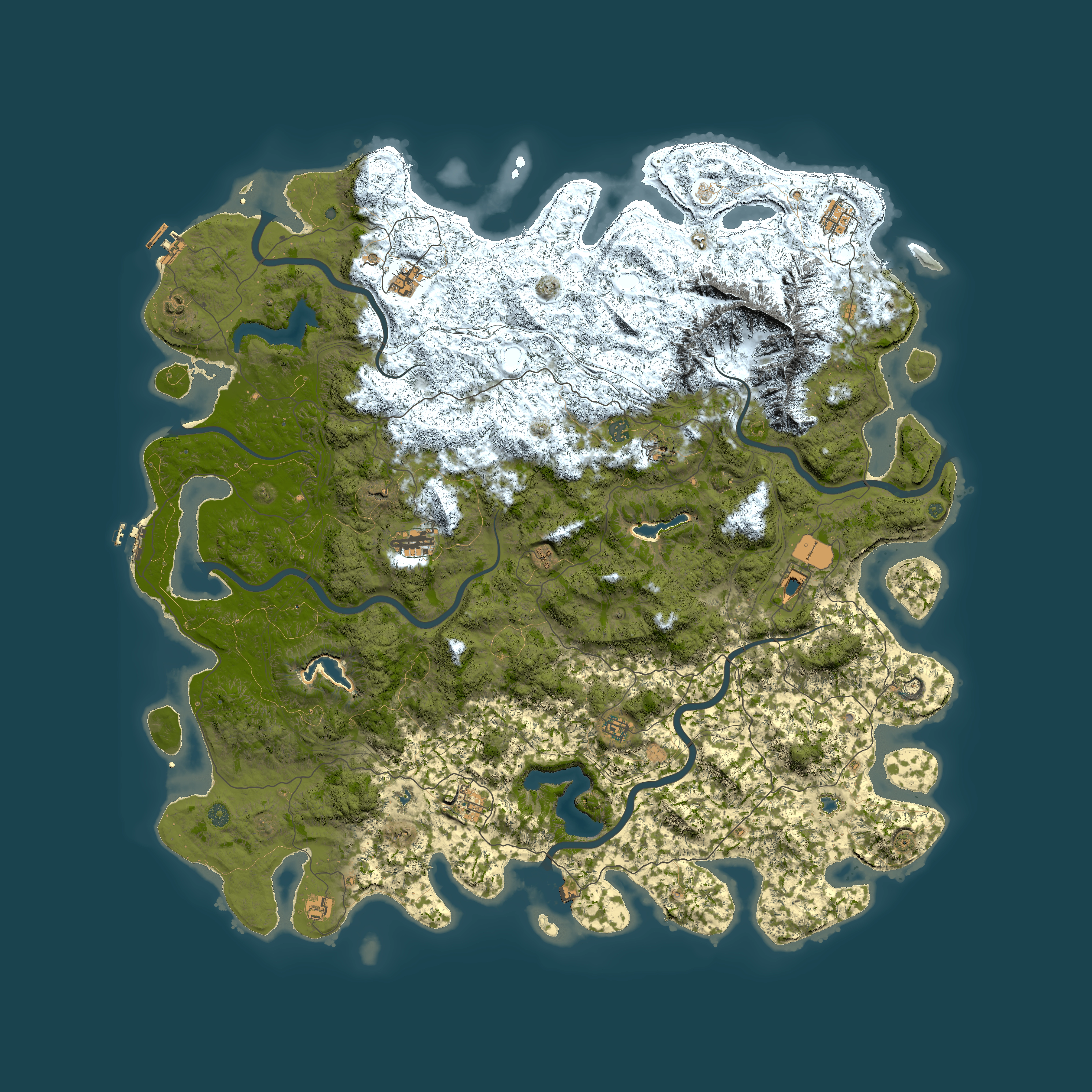 Full top-down render of Rust map seed 722709666, 6000x6000m