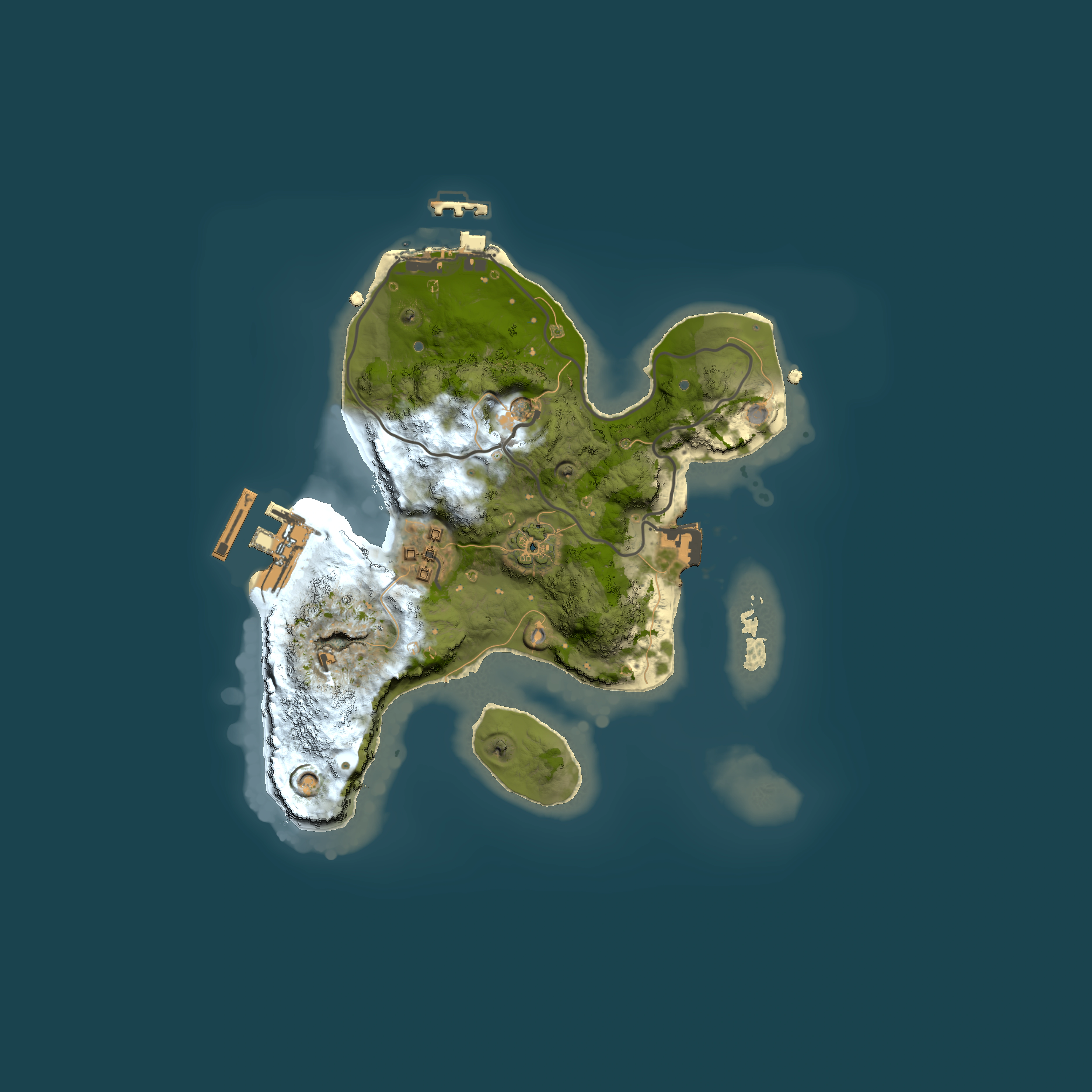 Full top-down render of Rust map seed 303035322, 2000x2000m