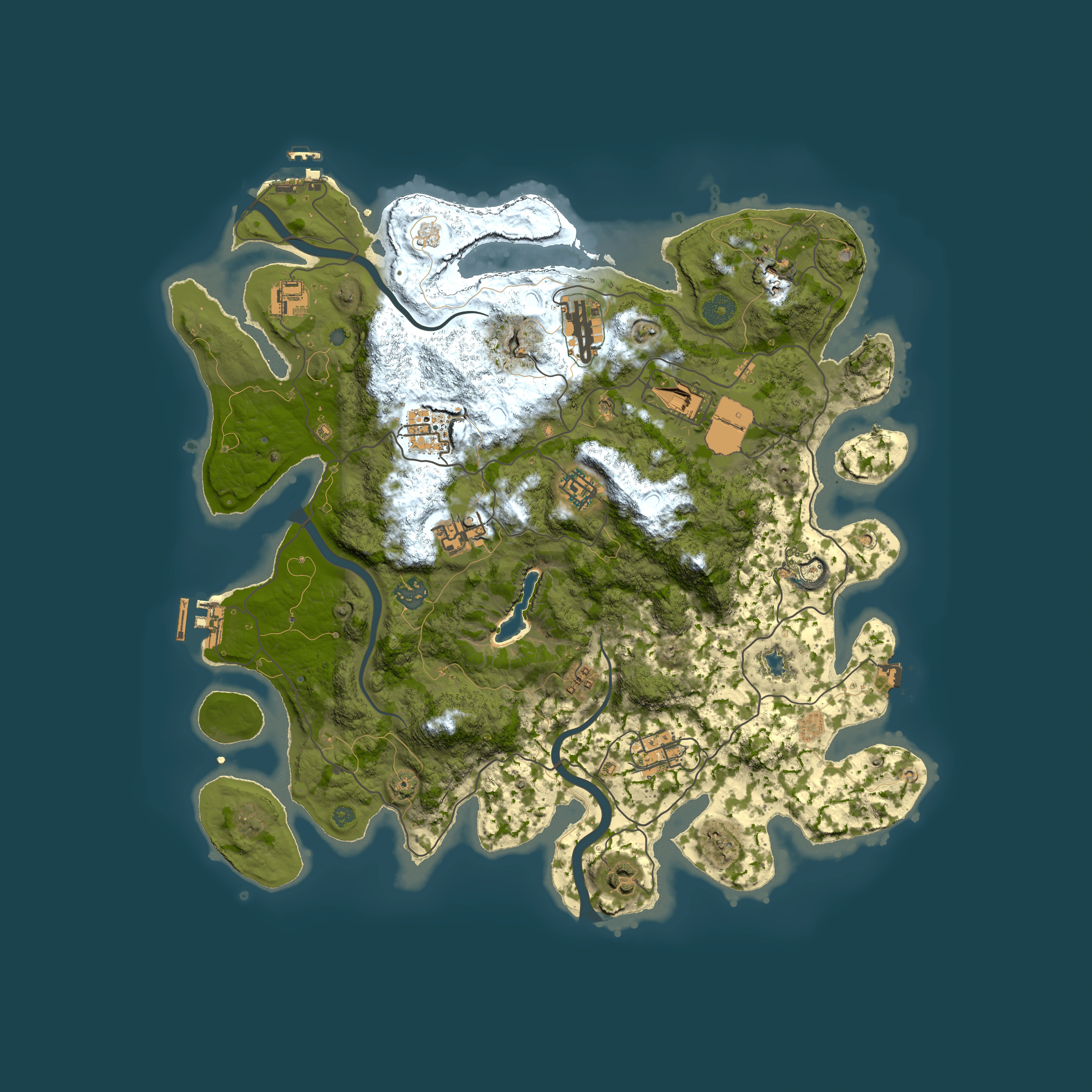 Full top-down render of Rust map seed 1413649237, 4000x4000m