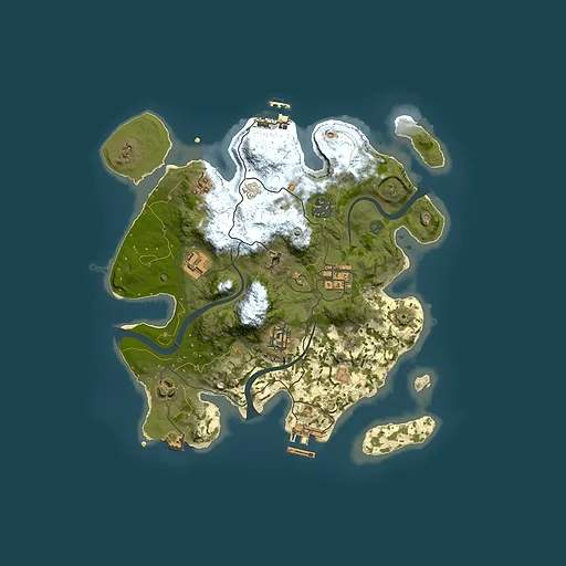 Rust map seed 493418731, 3000x3000m top-down preview