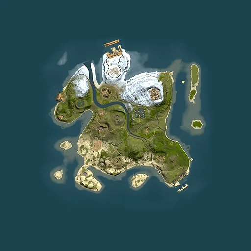 Rust map seed 43579749, 2500x2500m top-down preview
