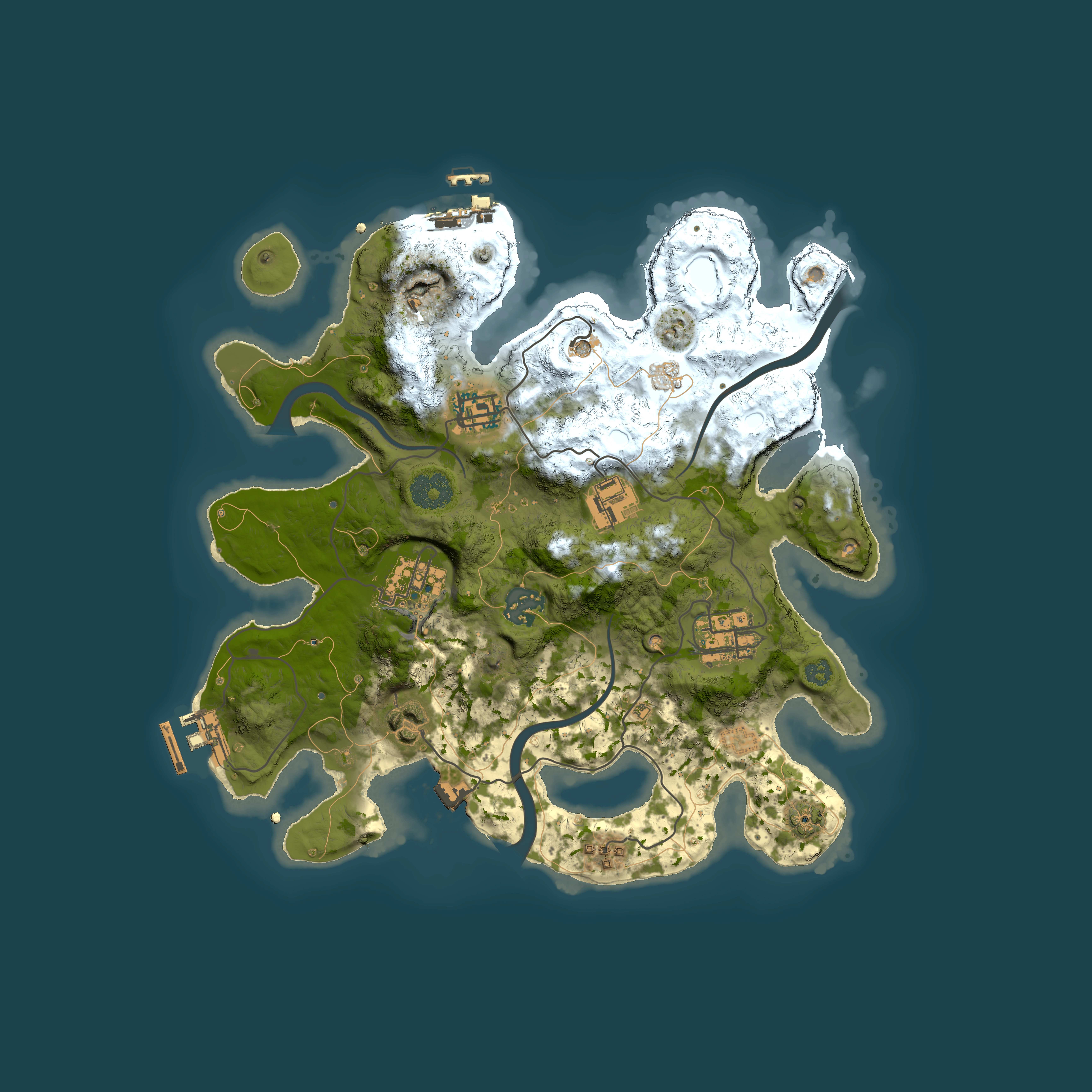 Full top-down render of Rust map seed 1311262450, 3000x3000m