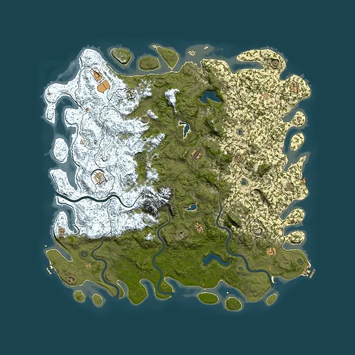 Rust map seed 1164965865, 6000x6000m top-down preview