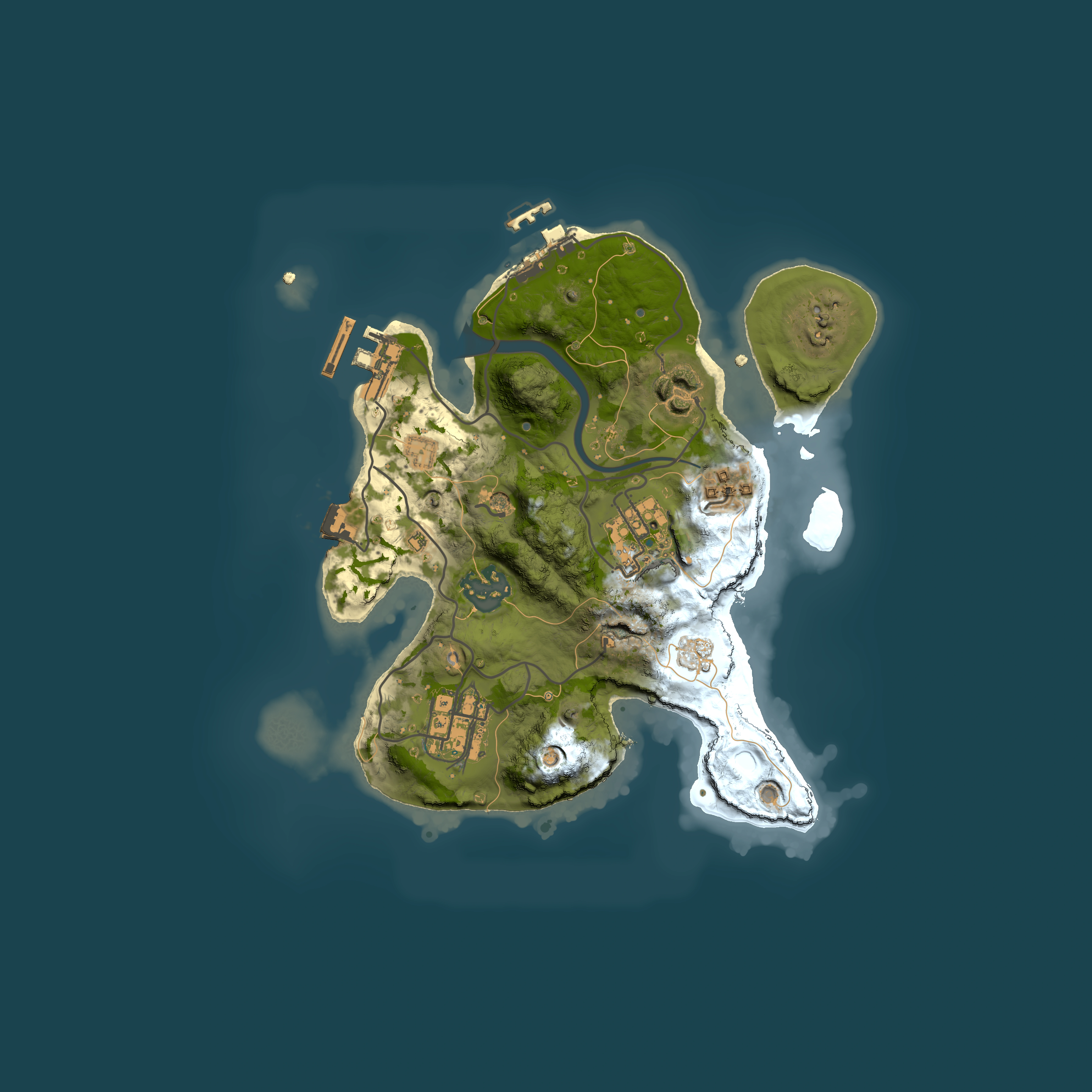 Full top-down render of Rust map seed 1378632699, 2500x2500m