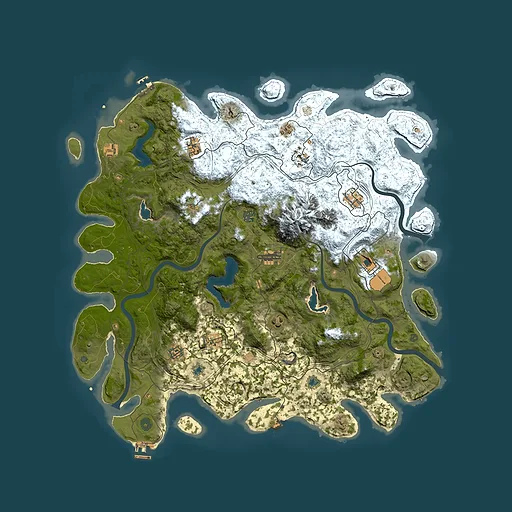 Rust map seed 441556018, 5000x5000m top-down preview