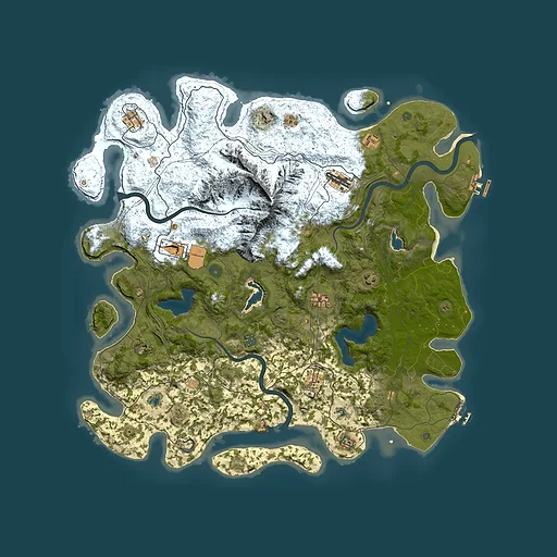 Rust map seed 962064755, 5000x5000m top-down preview