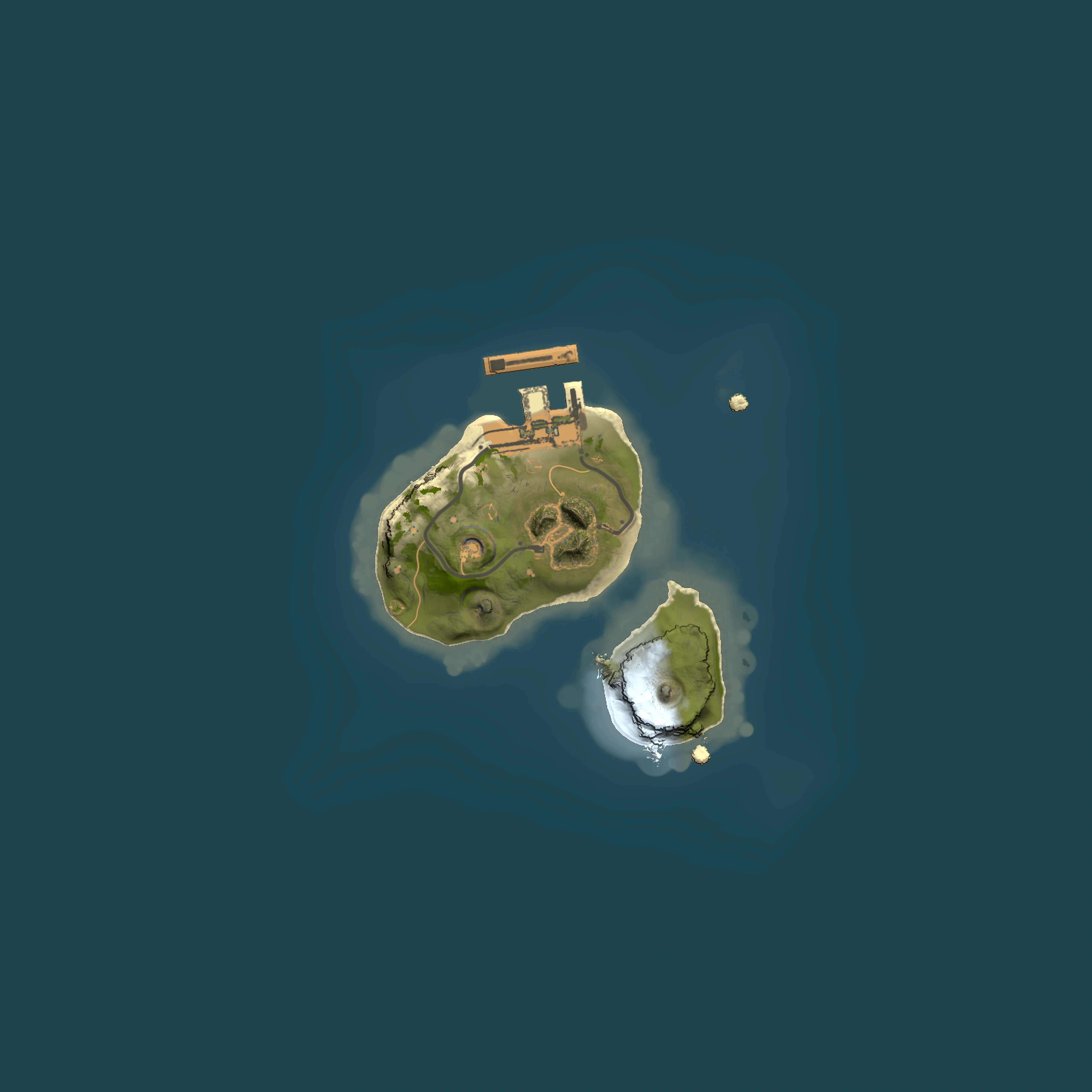 Full top-down render of Rust map seed 1679226491, 1500x1500m