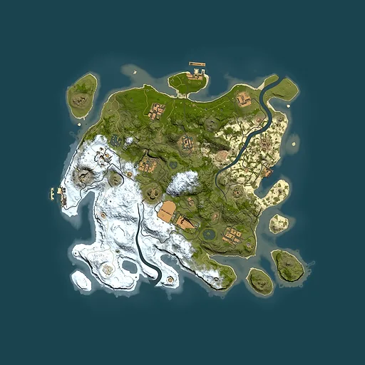 Rust map seed 2131886407, 3500x3500m top-down preview