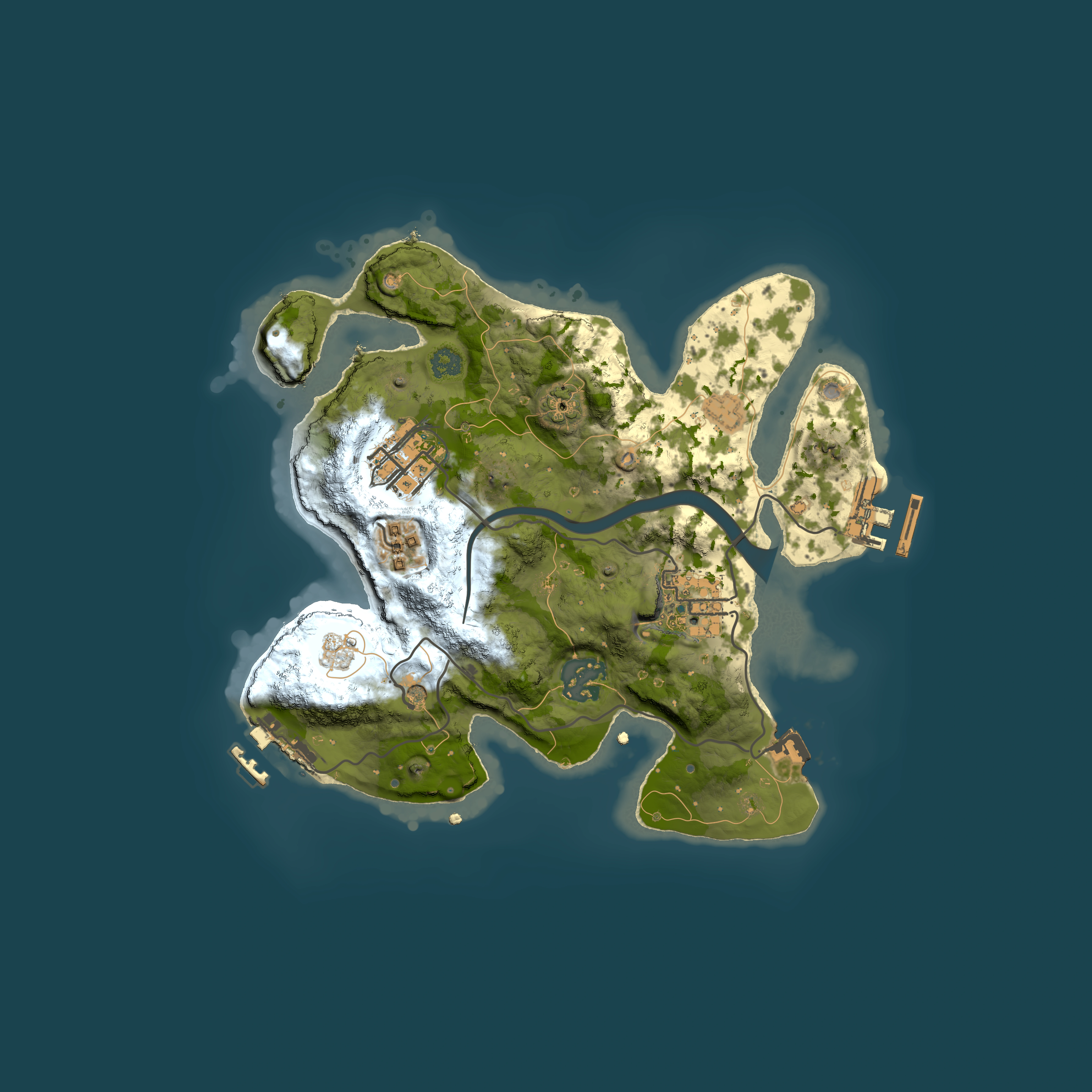 Full top-down render of Rust map seed 1134404883, 2500x2500m