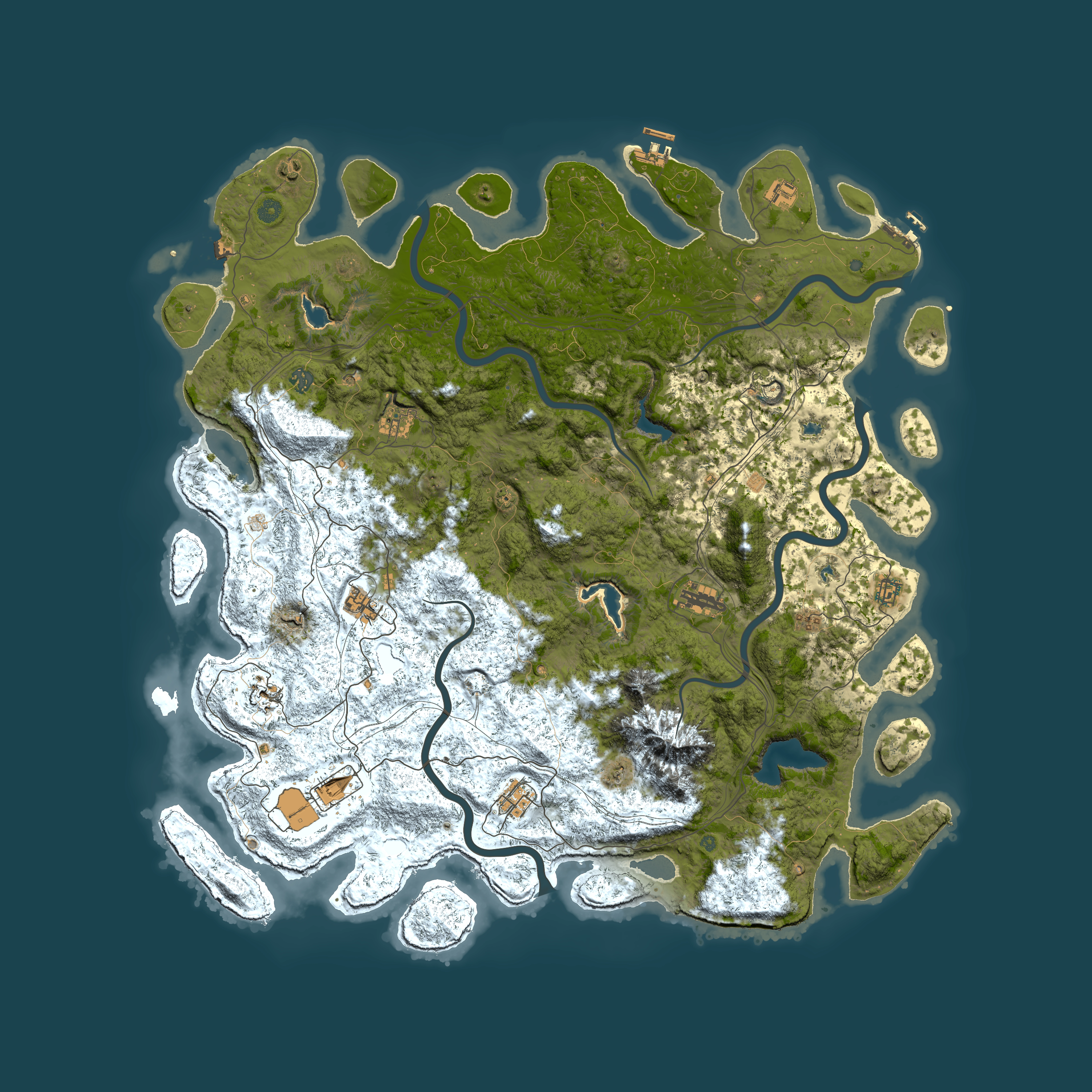 Full top-down render of Rust map seed 1438960183, 5500x5500m