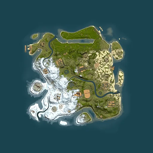 Rust map seed 1050641364, 3500x3500m top-down preview