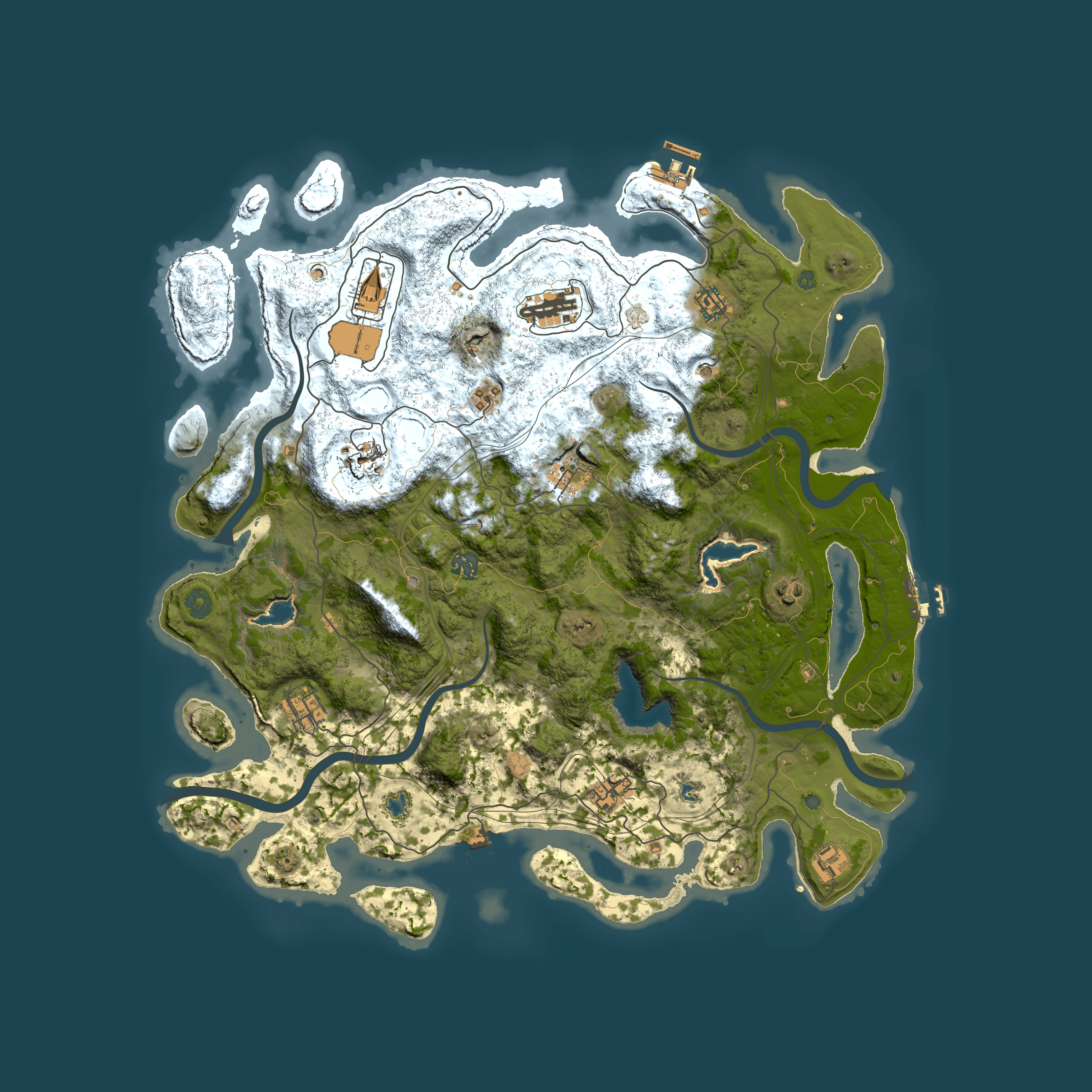Full top-down render of Rust map seed 1921906678, 4500x4500m